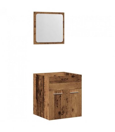 vidaXL 2 Piece Bathroom Furniture Set Old Wood Engineered Wood — V0672024899