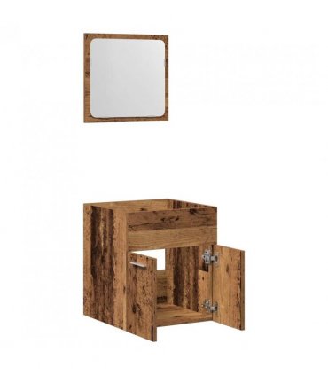 vidaXL 2 Piece Bathroom Furniture Set Old Wood Engineered Wood — V0672024899