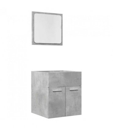 vidaXL 2 Piece Bathroom Furniture Set Concrete Grey Engineered Wood — V0672024901