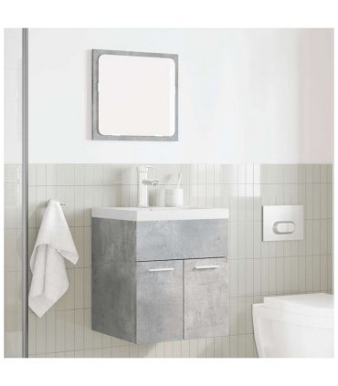 vidaXL 2 Piece Bathroom Furniture Set Concrete Grey Engineered Wood — V0672024901