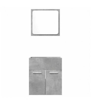 vidaXL 2 Piece Bathroom Furniture Set Concrete Grey Engineered Wood — V0672024901