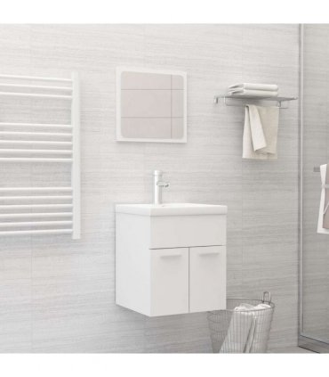 vidaXL Bathroom Furniture Set | White | Engineered wood | Compact