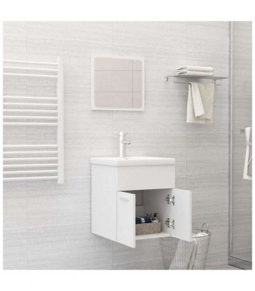 vidaXL Bathroom Furniture Set | White | Engineered wood | Compact