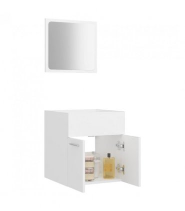 vidaXL Bathroom Furniture Set | White | Engineered wood | Compact