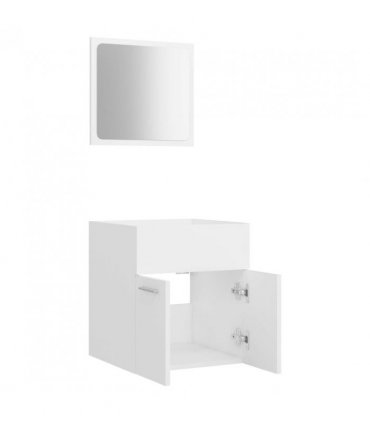 vidaXL Bathroom Furniture Set | White | Engineered wood | Compact