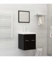 vidaXL 2 Piece Bathroom Furniture Set Black Engineered Wood — V0672024904