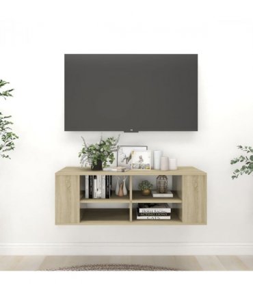 vidaXL Wall-Mounted TV Cabinet Sonoma Oak 102x35x35 cm Engineered Wood