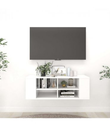 vidaXL Wall-Mounted TV Cabinet White 102x35x35 cm Engineered Wood