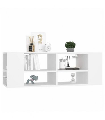 vidaXL Wall-Mounted TV Cabinet White 102x35x35 cm Engineered Wood