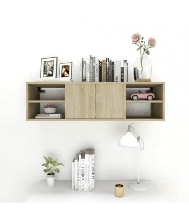 vidaXL Wall Shelf Sonoma Oak 102x30x29 cm Engineered Wood