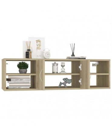 vidaXL Wall Shelf Sonoma Oak 102x30x29 cm Engineered Wood