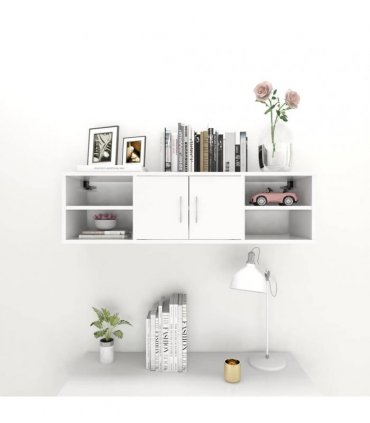 vidaXL Wall Shelf White 102x30x29 cm Engineered Wood