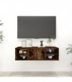 vidaXL Wall Shelf Smoked Oak 102x30x29 cm Engineered Wood