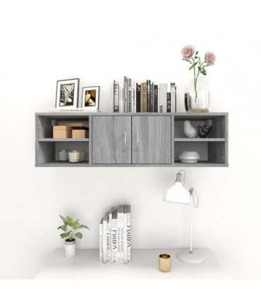 vidaXL Wall Shelf Grey Sonoma 102x30x29 cm Engineered Wood