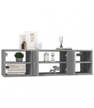 vidaXL Wall Shelf Grey Sonoma 102x30x29 cm Engineered Wood
