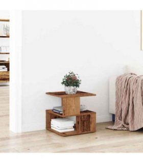 vidaXL Side Table with Shelf Old Wood 30 x 30 x 55 cm Engineered Wood