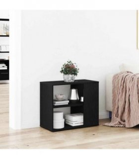 vidaXL Sideboard with Drawer Black Oak 60 x 30 x 50 cm Engineered Wood