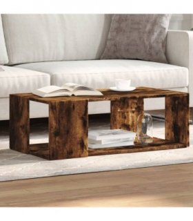 vidaXL Coffee Table Smoked Oak 89.5x48x30 cm Engineered Wood — Size: 89.5 x 48 x 30 cm