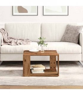 vidaXL Coffee Table Old Wood 51.5 x 51.5 x 30 cm Engineered Wood