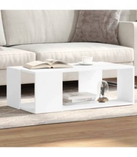 vidaXL Coffee Table White 89.5x48x30 cm Engineered Wood — Size: 89.5 x 48 x 30 cm