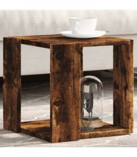 vidaXL Coffee Table Smoked Oak 32x32x30 cm Engineered Wood — Size: 32 x 32 x 30 cm