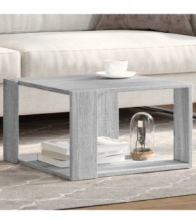 vidaXL Coffee Table Grey Sonoma 51.5x51.5x30 cm Engineered Wood — Size: 51.5 x 51.5 x 30 cm