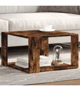 vidaXL Coffee Table Smoked Oak 51.5x51.5x30 cm Engineered Wood — Size: 51.5 x 51.5 x 30 cm