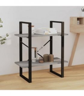 vidaXL 2-Tier Book Cabinet Grey Sonoma 60x30x70 cm Engineered Wood
