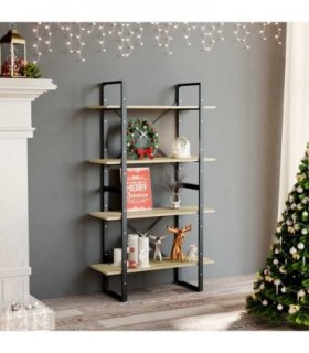 vidaXL 4-Tier Book Cabinet Sonoma Oak 80x30x140 cm Engineered Wood