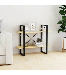 vidaXL 2-Tier Book Cabinet 80x30x70 cm Solid Pine Wood — Colour: natural