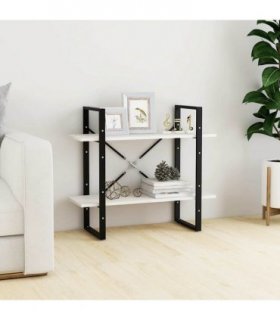 vidaXL 2-Tier Book Cabinet White 80x30x70 cm Solid Pine Wood