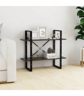 vidaXL 2-Tier Book Cabinet Grey 80x30x70 cm Engineered Wood