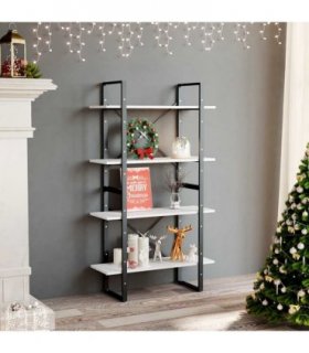 vidaXL 4-Tier Book Cabinet White 80x30x140 cm Engineered Wood