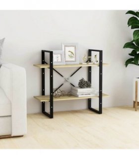 vidaXL 2-Tier Book Cabinet Sonoma Oak 80x30x70 cm Engineered Wood