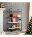 vidaXL 4-Tier Book Cabinet 100x30x140 cm Solid Pine Wood — Colour: natural