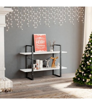 vidaXL 2-Tier Book Cabinet White 100x30x70 cm Engineered Wood