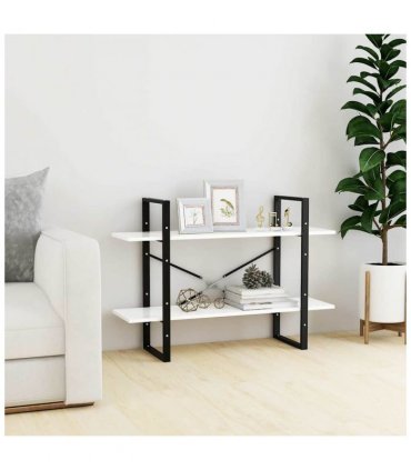 vidaXL 2-Tier Book Cabinet White 100x30x70 cm Engineered Wood