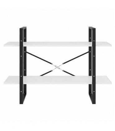 vidaXL 2-Tier Book Cabinet White 100x30x70 cm Engineered Wood