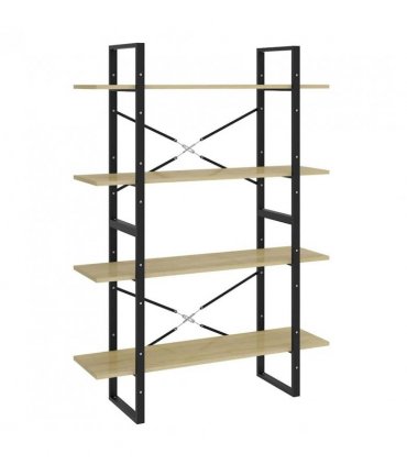 vidaXL 4-Tier Book Cabinet Sonoma Oak 100x30x140 cm Engineered Wood