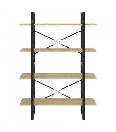 vidaXL 4-Tier Book Cabinet Sonoma Oak 100x30x140 cm Engineered Wood