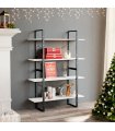 vidaXL 4-Tier Book Cabinet White 100x30x140 cm Solid Pine Wood
