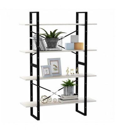 vidaXL 4-Tier Book Cabinet White 100x30x140 cm Solid Pine Wood
