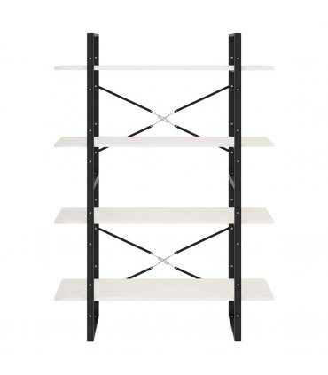 vidaXL 4-Tier Book Cabinet White 100x30x140 cm Solid Pine Wood