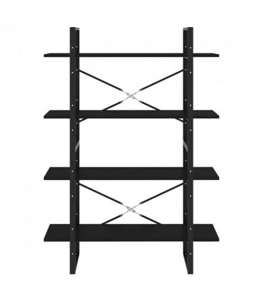vidaXL Book Cabinet | Black | Engineered wood, Metal | 100x30x140 cm