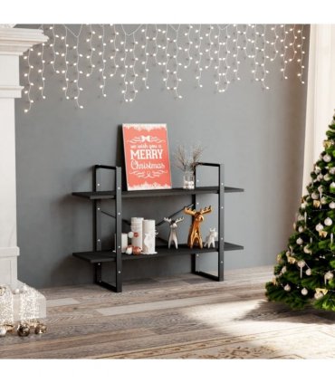 vidaXL 2-Tier Book Cabinet Grey 100x30x70 cm Engineered Wood