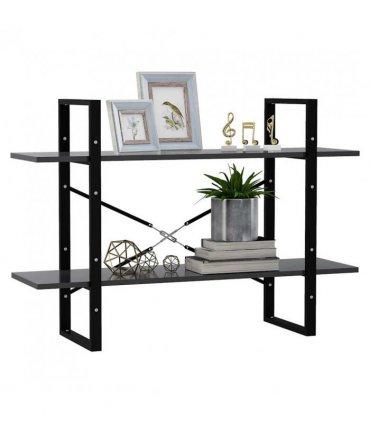 vidaXL 2-Tier Book Cabinet Grey 100x30x70 cm Engineered Wood