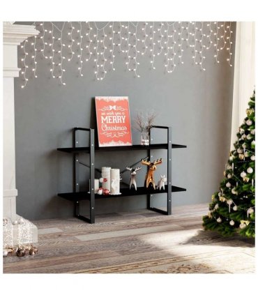 vidaXL Book Cabinet | Black | Solid Pine Wood, Metal | Medium | Book Cabinet — V0672025102