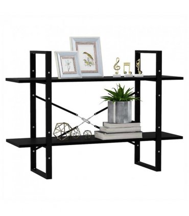 vidaXL Book Cabinet | Black | Solid Pine Wood, Metal | Medium | Book Cabinet — V0672025102