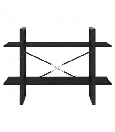 vidaXL Book Cabinet | Black | Solid Pine Wood, Metal | Medium | Book Cabinet — V0672025102