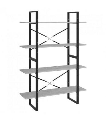 vidaXL 4-Tier Book Cabinet Concrete Grey 100x30x140 cm Engineered Wood
